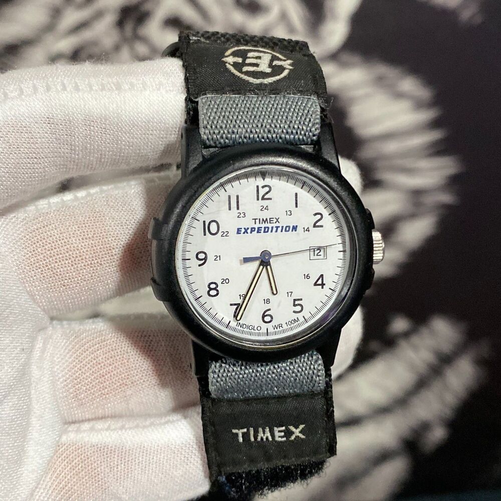 Timex Expedition Camper T49713 Black Fabric Strap Quartz Round Dial Men's Watch